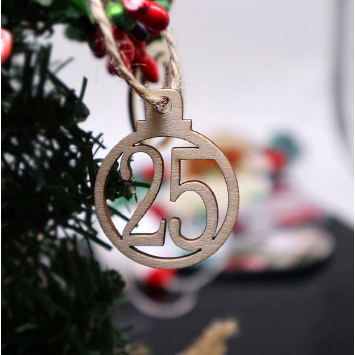 Set of 25 Wooden Advent Numbers