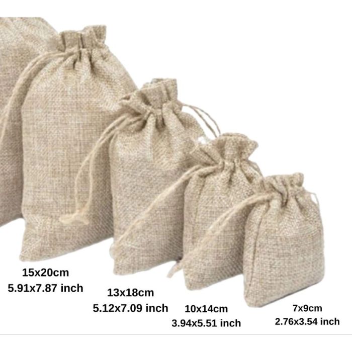 Sachets dragées en jute