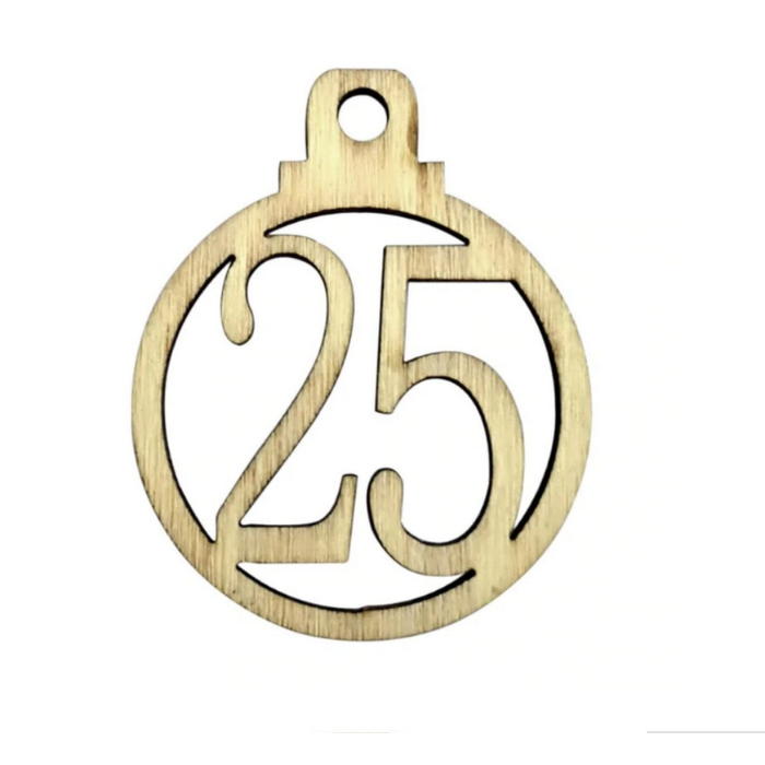 Set of 25 Wooden Advent Numbers