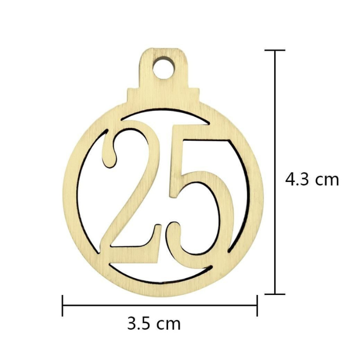 Set of 25 Wooden Advent Numbers
