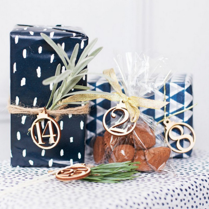 Set of 25 Wooden Advent Numbers