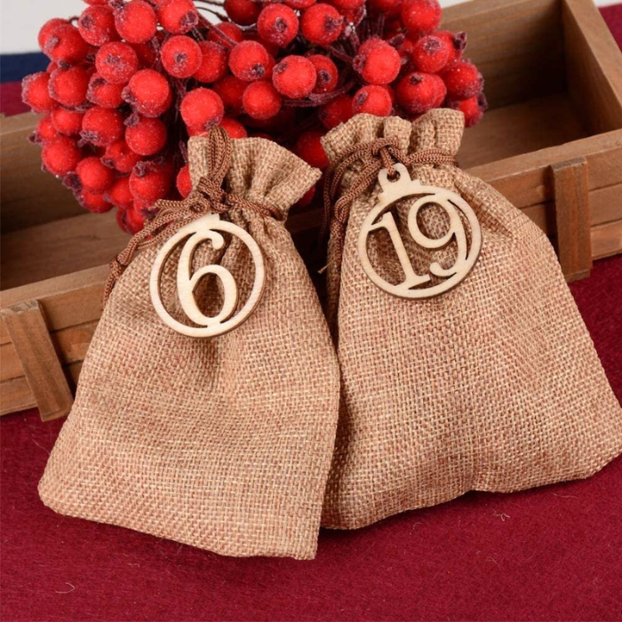 Set of 25 Wooden Advent Numbers