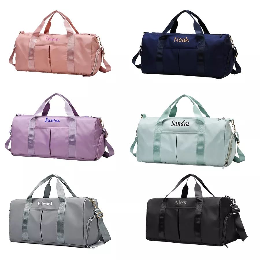 Personalized sports bag with name embroidery