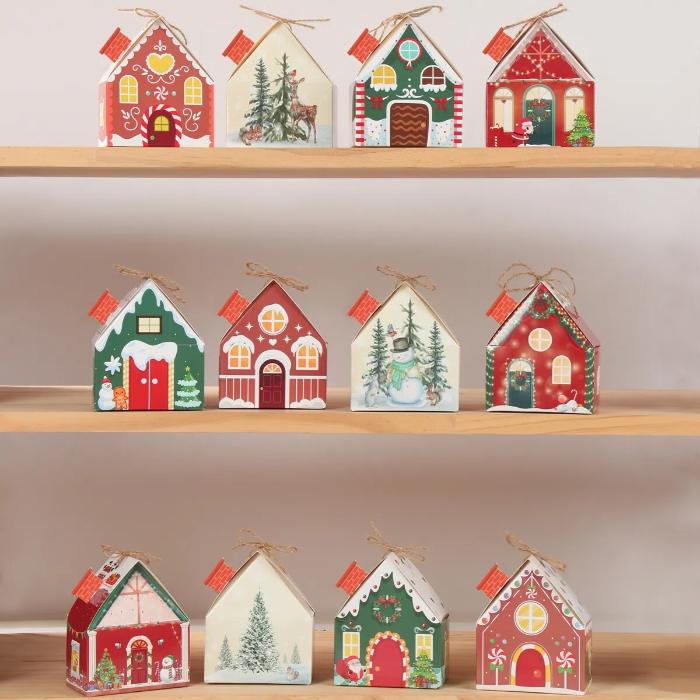 DIY Advent Calendar Kit - Set of 28 Christmas House Boxes with Numbers