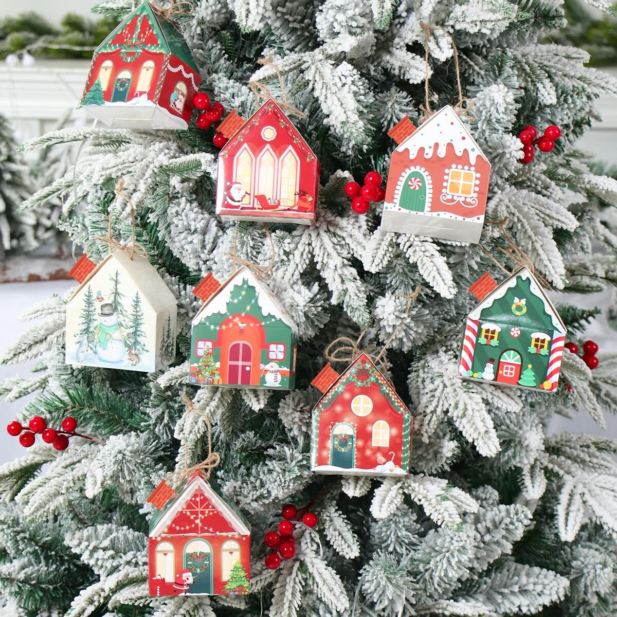 DIY Advent Calendar Kit - Set of 28 Christmas House Boxes with Numbers