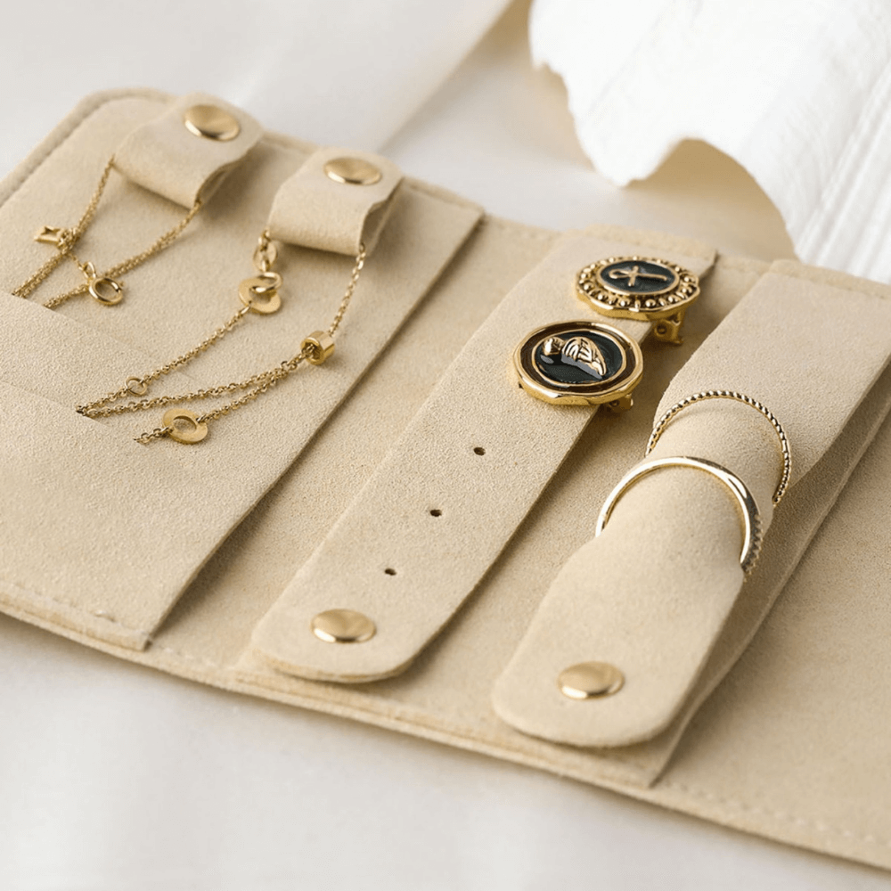 Etui à bijoux de voyage en microfibre