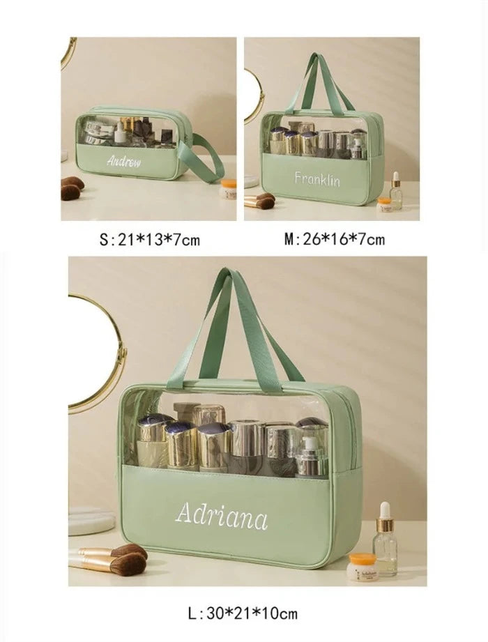 Trousse de toilette transparente personnalisée