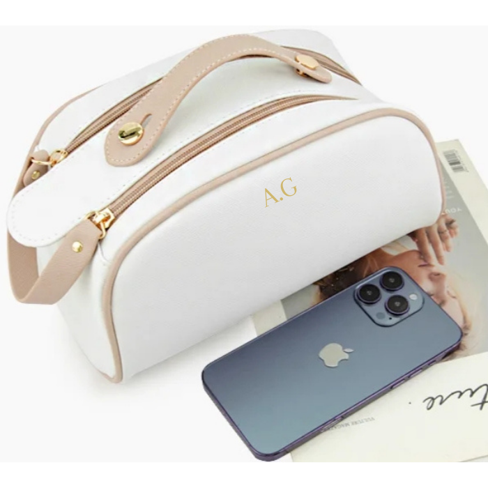 Personalized Leather Cosmetic bag
