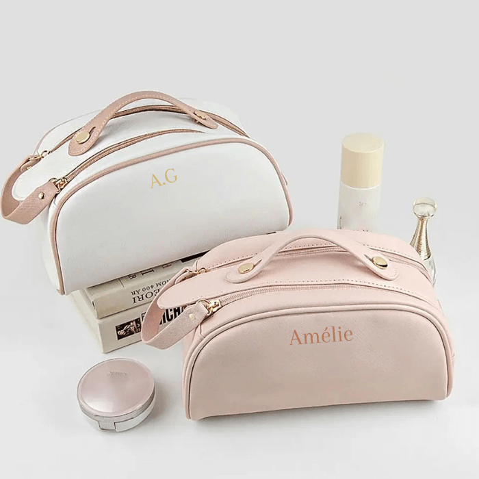 Personalized Leather Cosmetic bag