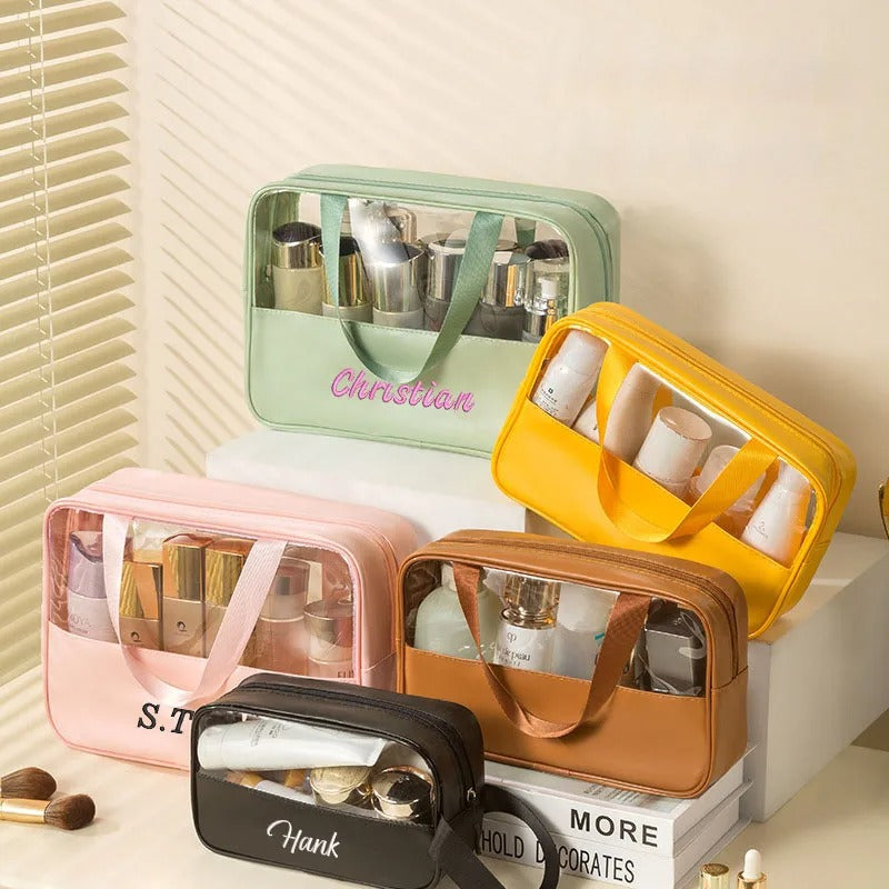 Trousse de toilette transparente personnalisée