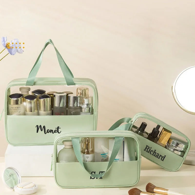 Trousse de toilette transparente personnalisée