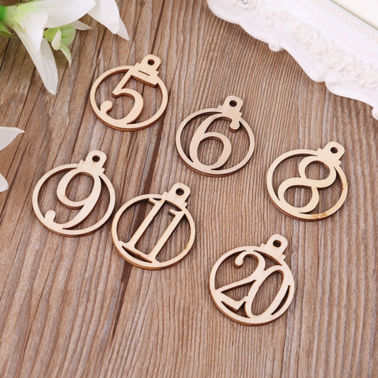 Set of 25 Wooden Advent Numbers 