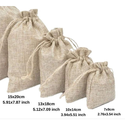 Sachets dragées en jute