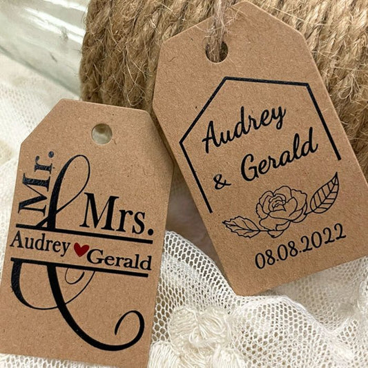 Personalized Wedding favor tags - 100 pcs