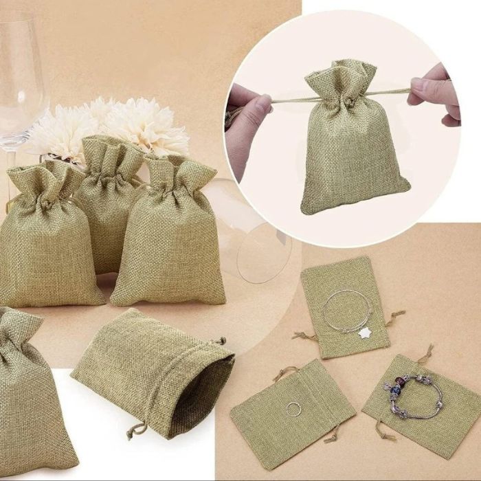 Sachets dragées en jute
