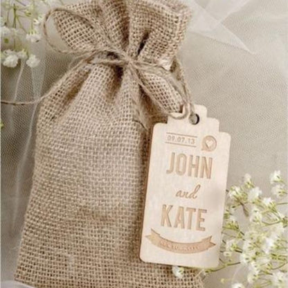 Sachets dragées en jute
