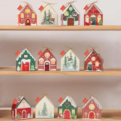 Kit calendrier de l’Avent à faire soi-même – 28 maisons en carton colorées à monter avec les enfants