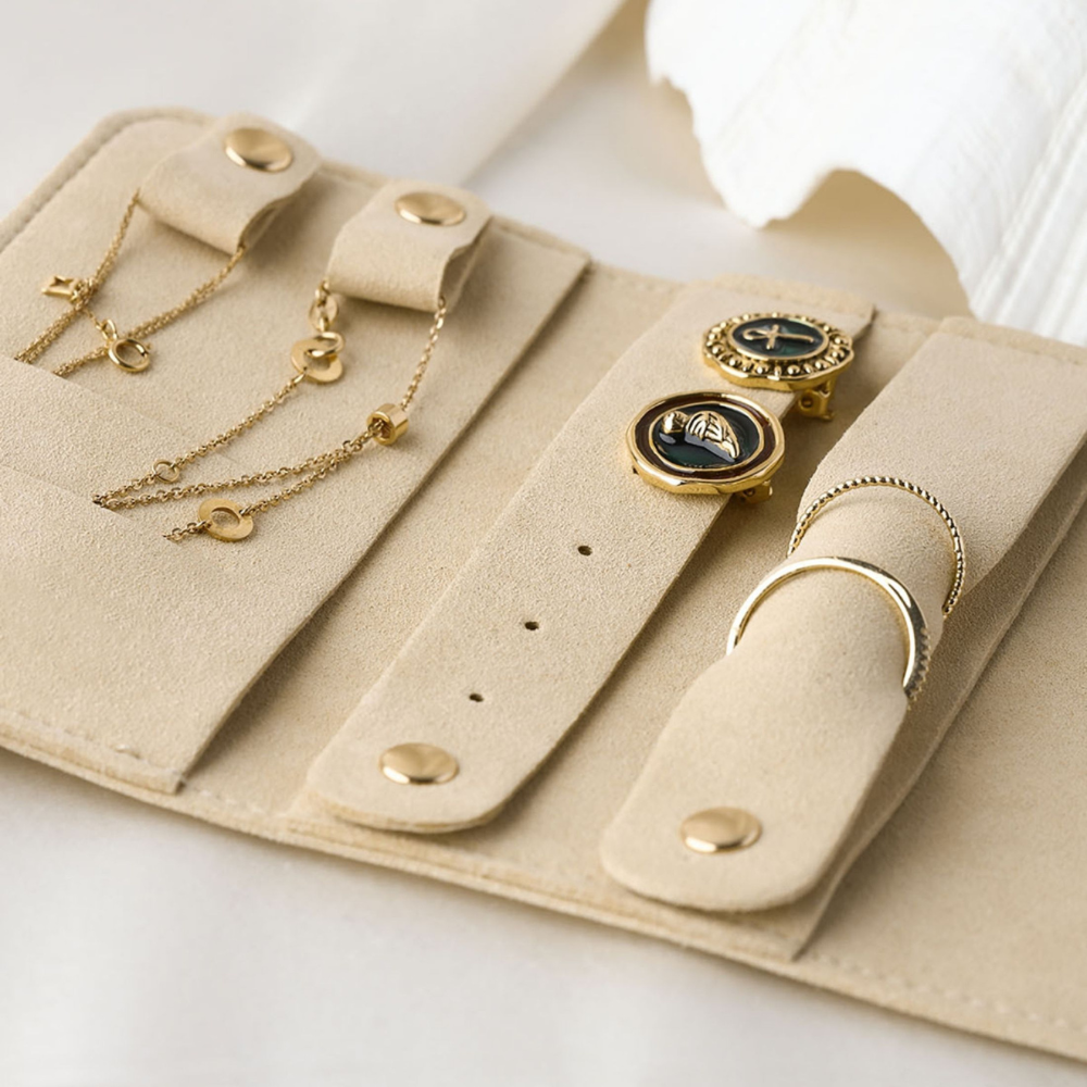 Etui à bijoux de voyage en microfibre