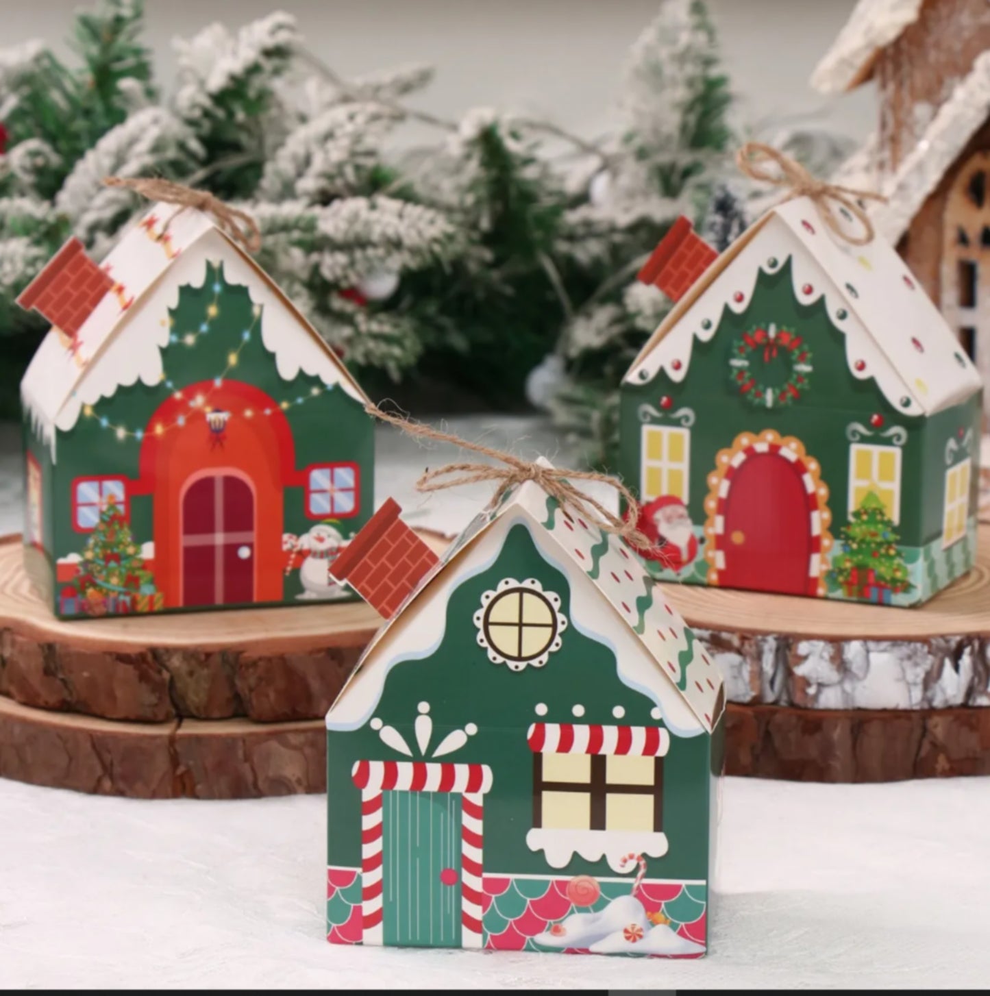 DIY-Adventskalender-Set – Set mit 28 Weihnachtshaus-Boxen mit Zahlen