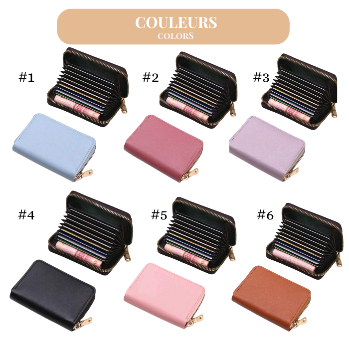 Porte monnaie budget avec compartiment, couleurs disponibles