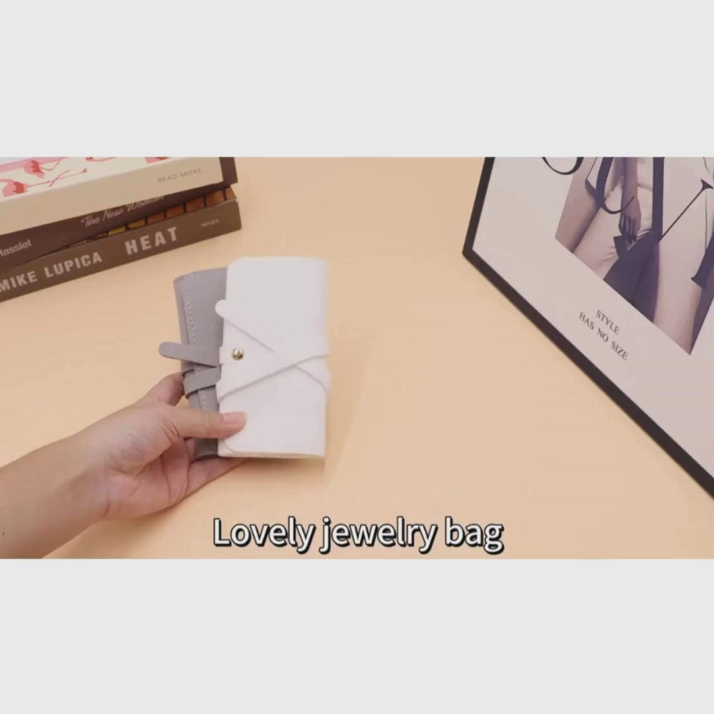 rouleau rangement bijoux de voyage en microfibre