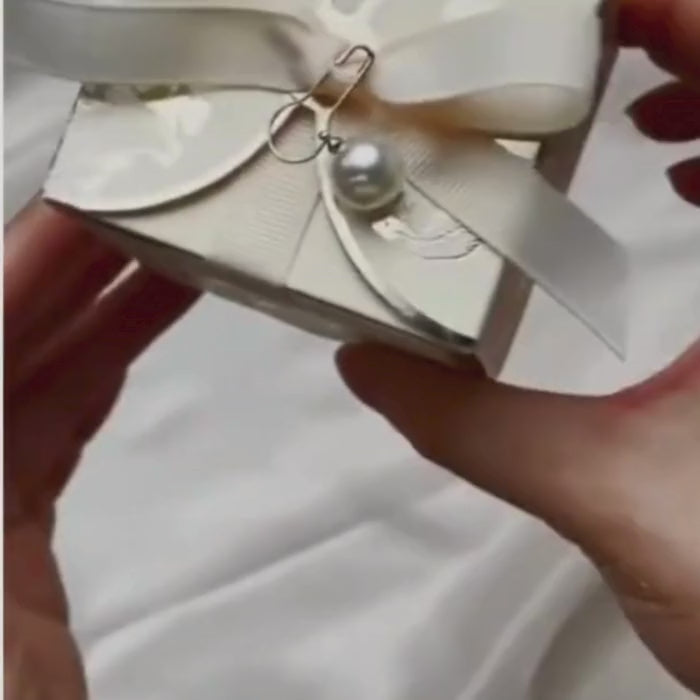 boits dragées elegantes couleur creme avec ruban