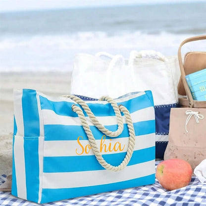 sac de plage xxl bleu personnalisable