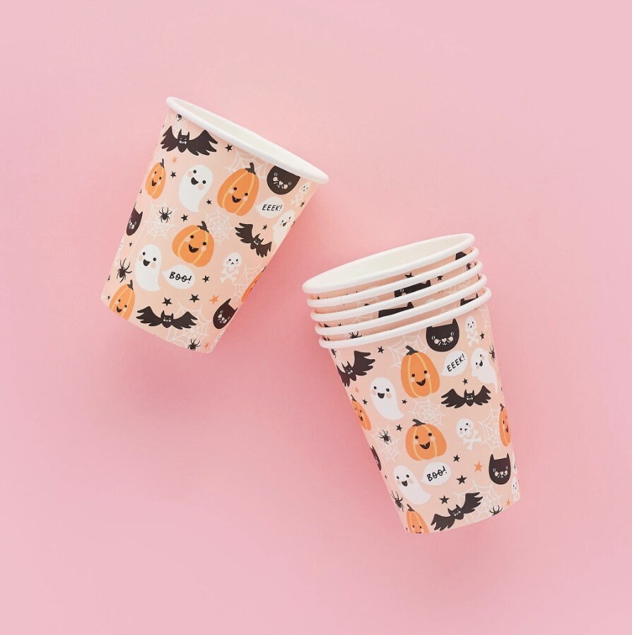gobelets en carton halloween pastel
