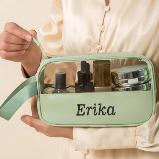 Trousse de toilette transparente personnalisée