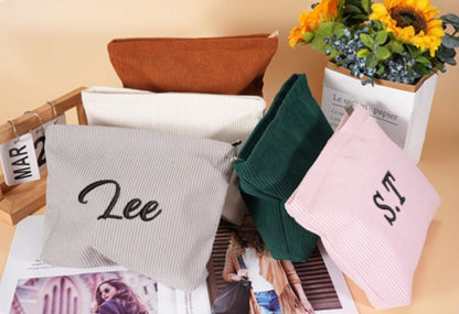 Trousse personnalisée en velours côtelé